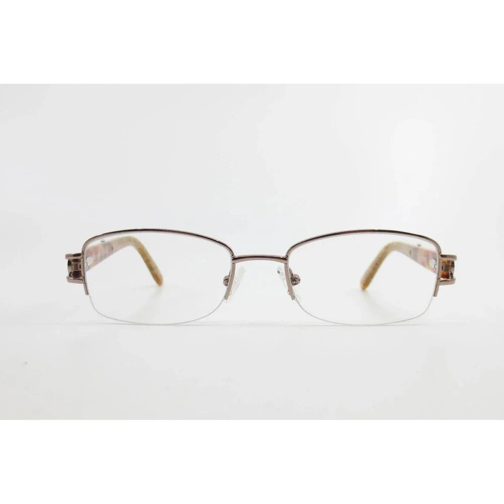 WR 5101 BR Bronze Semi Rimless Rectangle Eyeglasses Frames 50-18-135 Tortoise